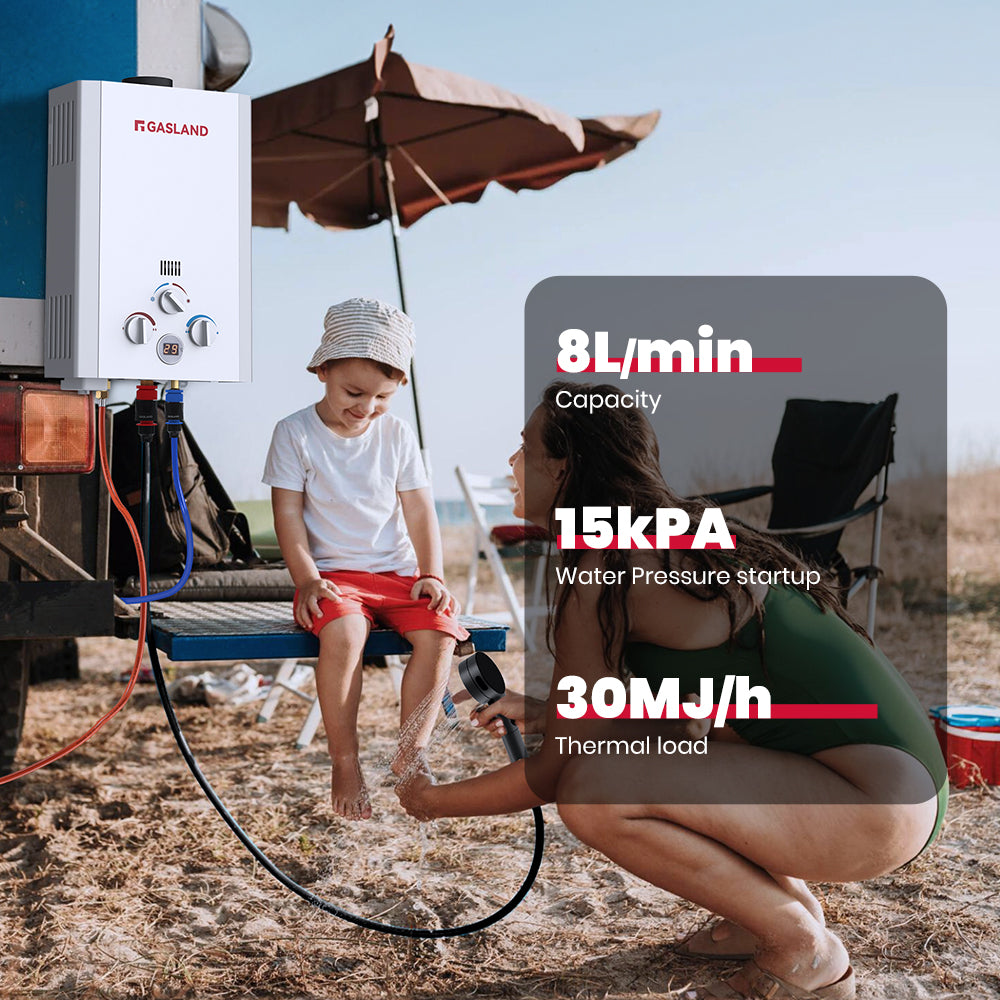 GASLAND GASLAND 8L Tankless Propane Water Heater with Pump & Rain Cap