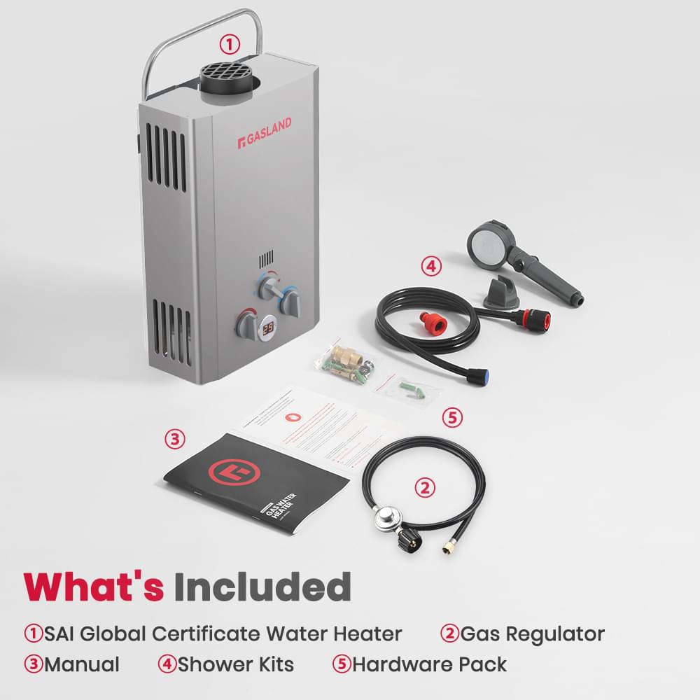 GASLAND GASLAND 8L Tankless Propane Water Heater with Pump & Rain Cap