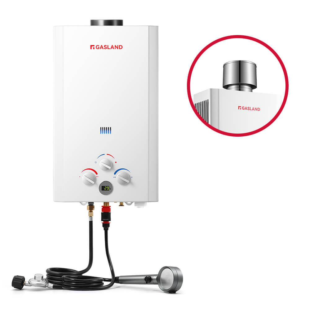 GASLAND GASLAND Tankless Propane Water Heater With Rain Cap - 10L White