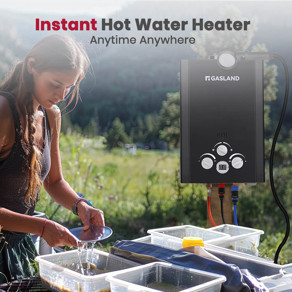 GASLAND GASLAND Tankless Propane Water Heater - 1.58GPM 8L Black