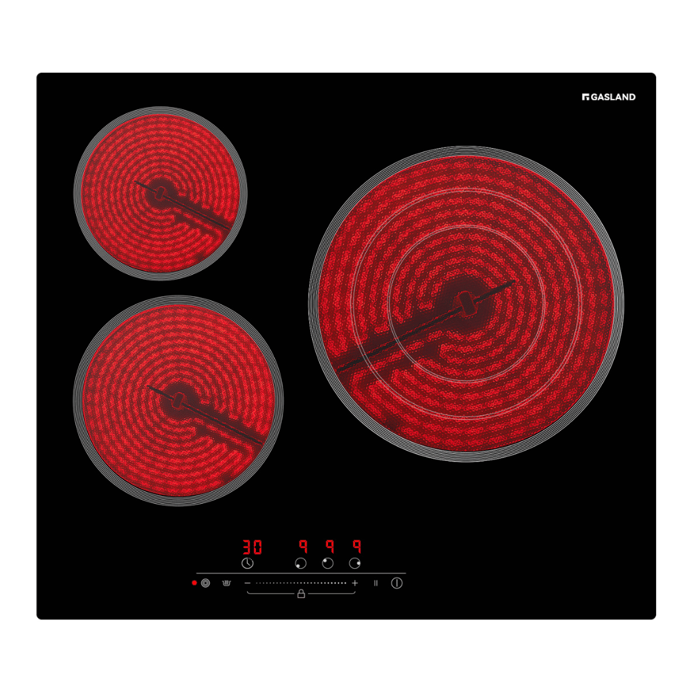 GASLAND GASLAND 60cm 3 Burner Electric Ceramic Cooktop - 5700W Triple Ring Sensor Touch Control