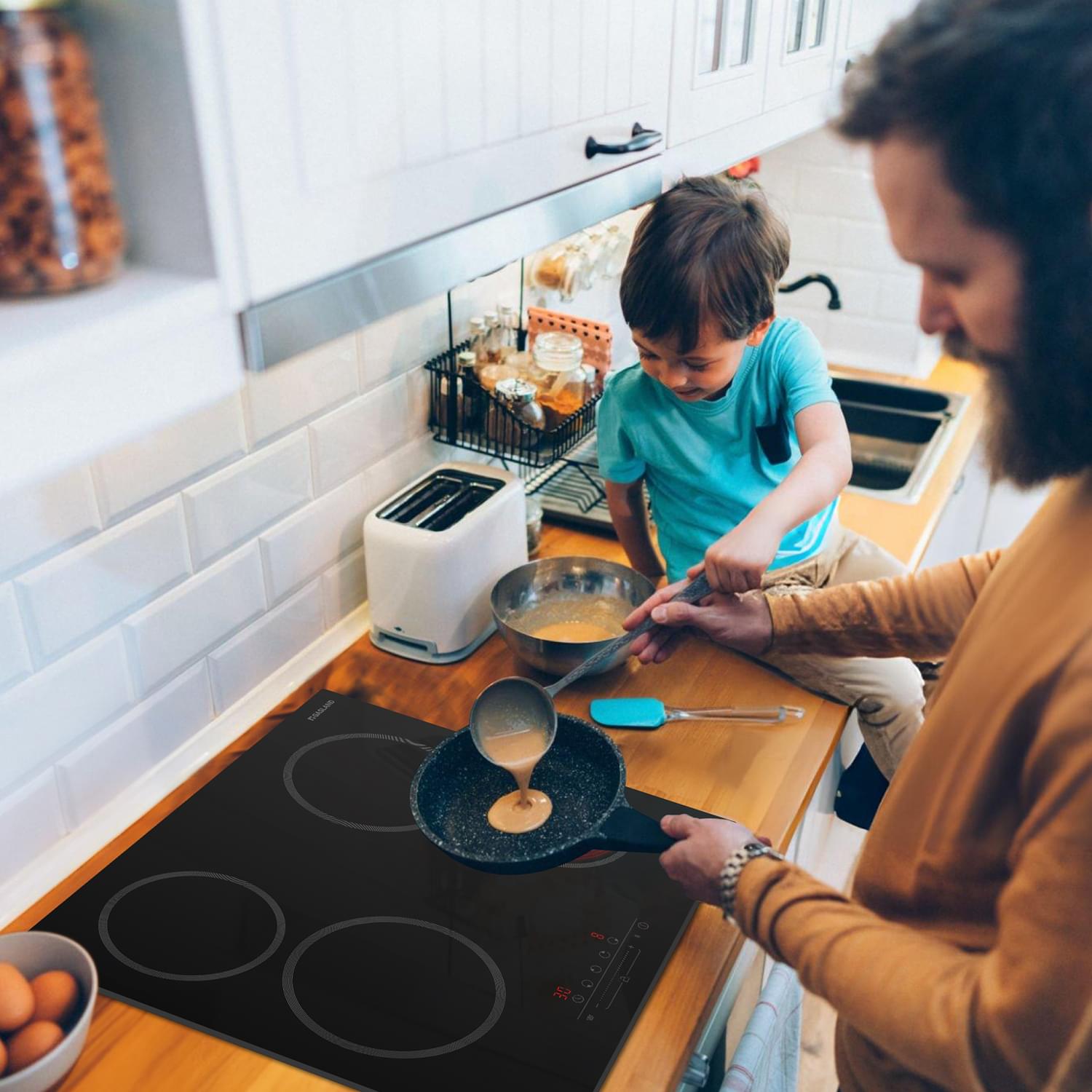 GASLAND 60cm 4 Burner 6000W Built-in Glass Electric Ceramic Cooktop-CH60BFN-GASLAND Chef