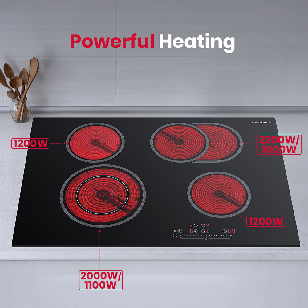 GASLAND chef 77cm 4 Burner 6600W Pro Style Built-in Electric Ceramic Cooktop-CH77BF-GASLAND Chef