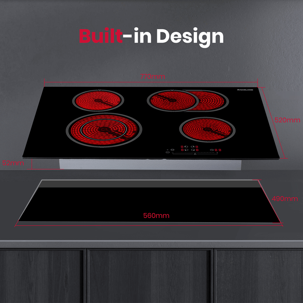 GASLAND GASLAND 77cm 4 Burner Electric Ceramic Cooktop - 6600W Sensor Touch Control
