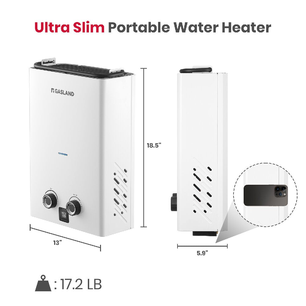 GASLAND GoShower 10Pro Outdoor Propane Tankless Water Heater With Pump Kit - 2.64GPM 10L 68,000 BTU