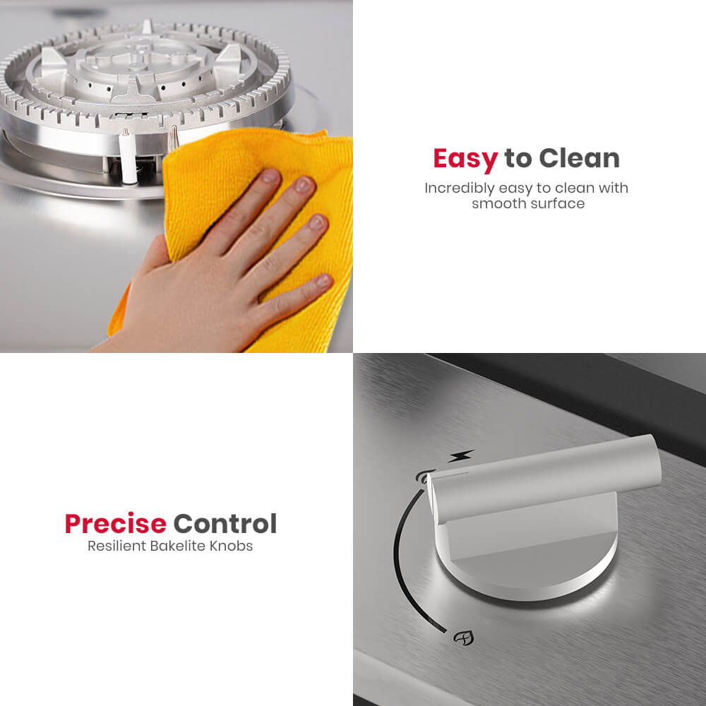 GASLAND GASLAND 30cm 2 Burner Stainless Steel Gas Cooktop