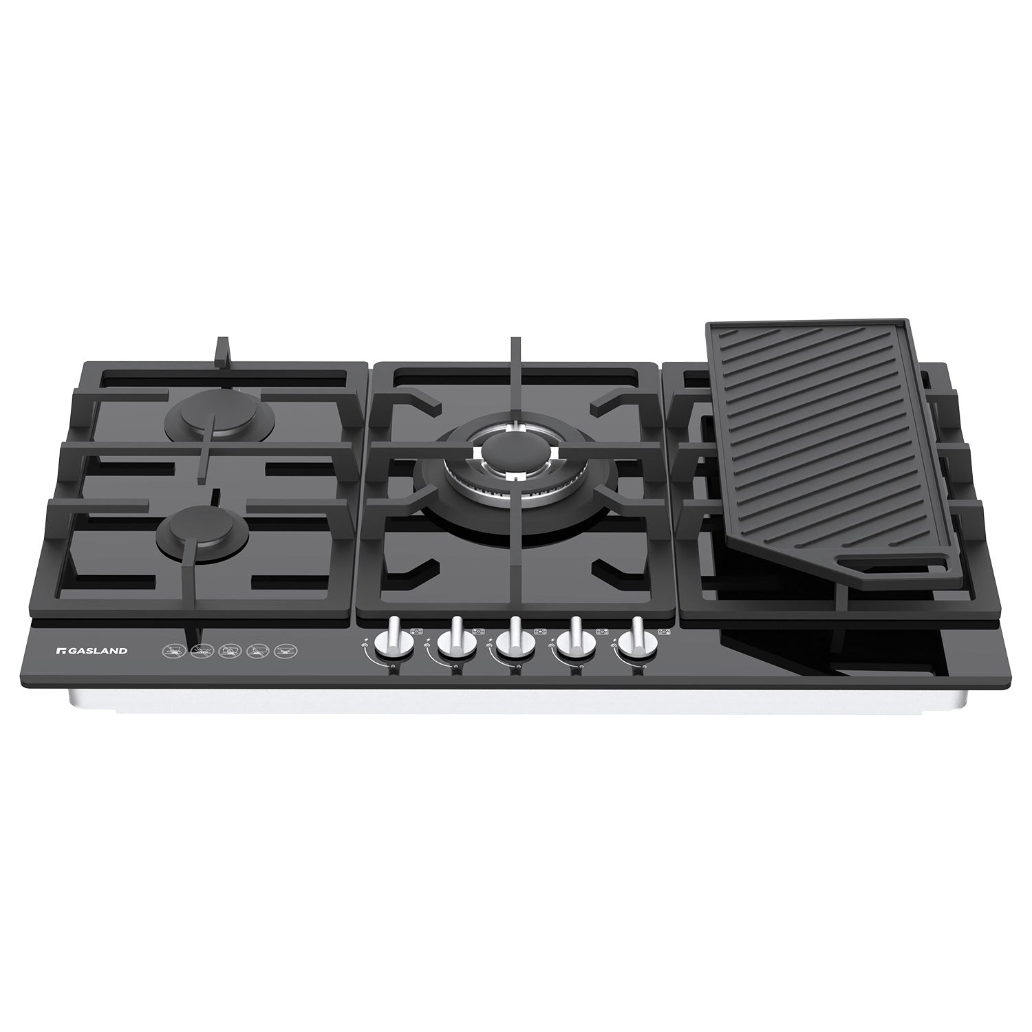 GASLAND GASLAND 90cm 5 Burner Black Tempered Glass Gas Cooktop With Griddle