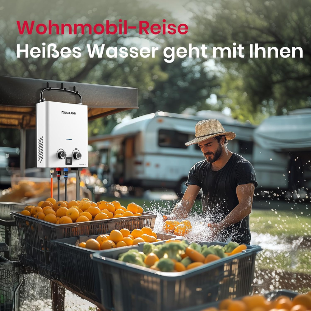 Premium 5L Propangas-Durchlauferhitzer – 50 mbar