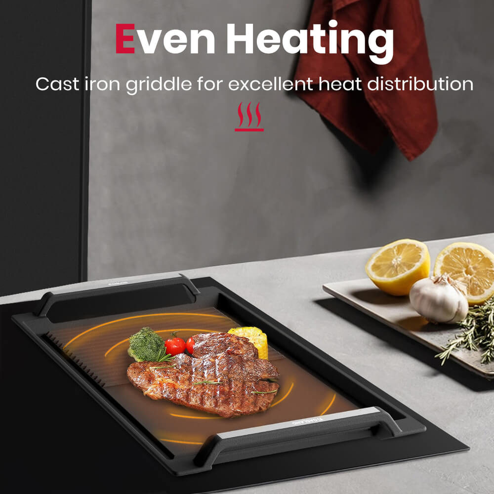 GASLAND GASLAND Rectangular 2-in-1 Cast Iron Grill/Griddle Pan for Induction Cooktop