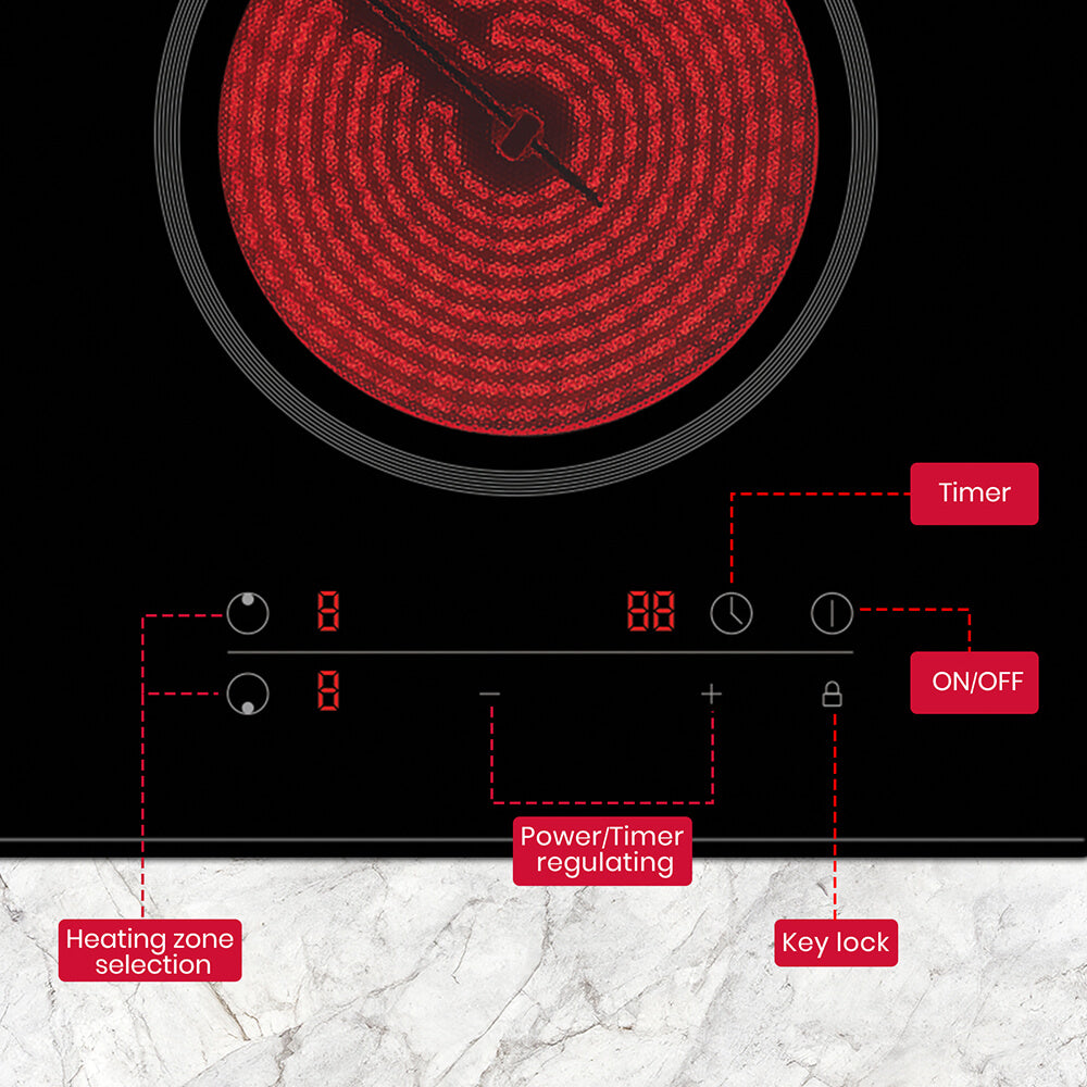 GASLAND 30cm 2 Burner 3000W Sensor Touch Control Electric Ceramic Cooktop-CH30BFN-GASLAND Chef
