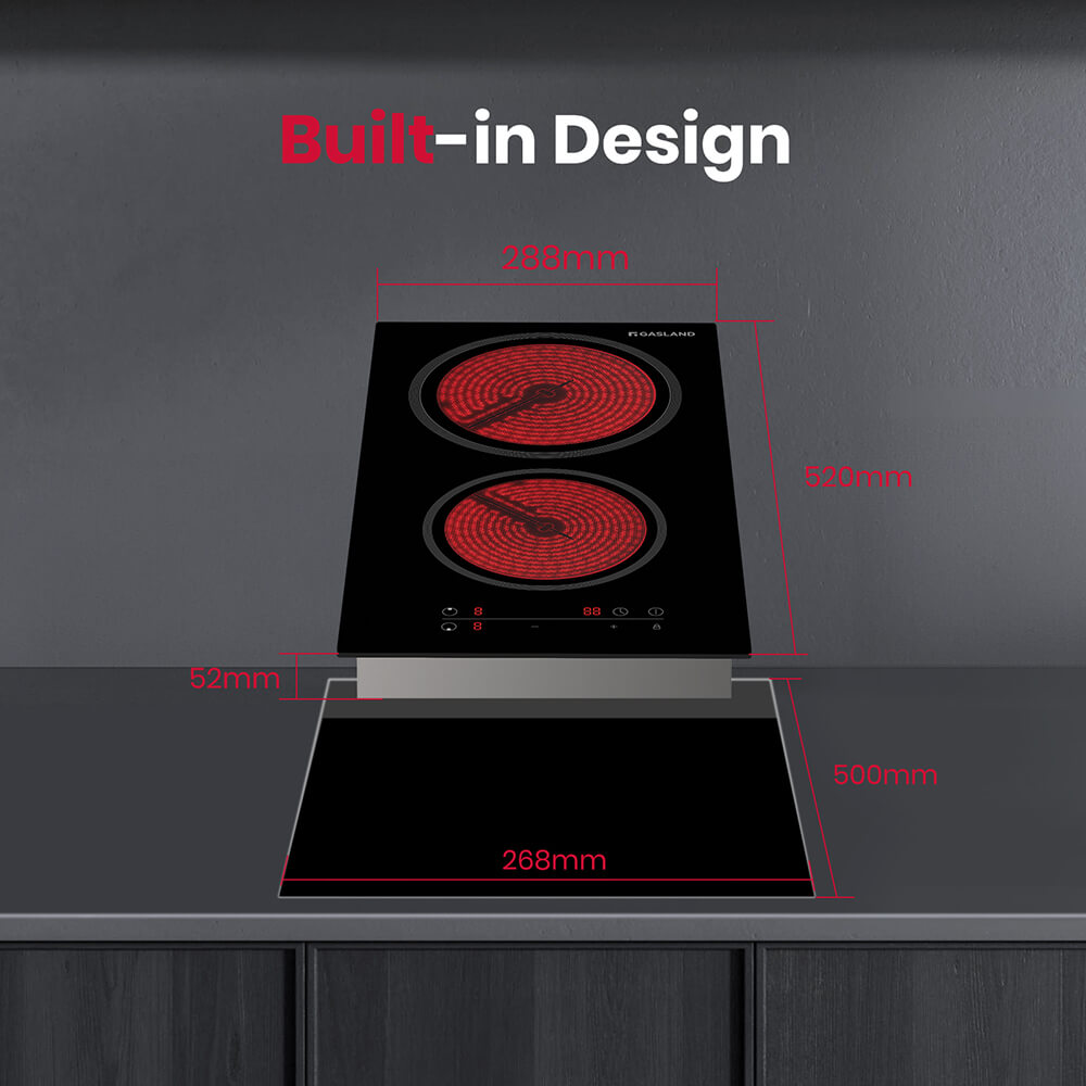 GASLAND 30cm 2 Burner 3000W Sensor Touch Control Electric Ceramic Cooktop-CH30BFN-GASLAND Chef