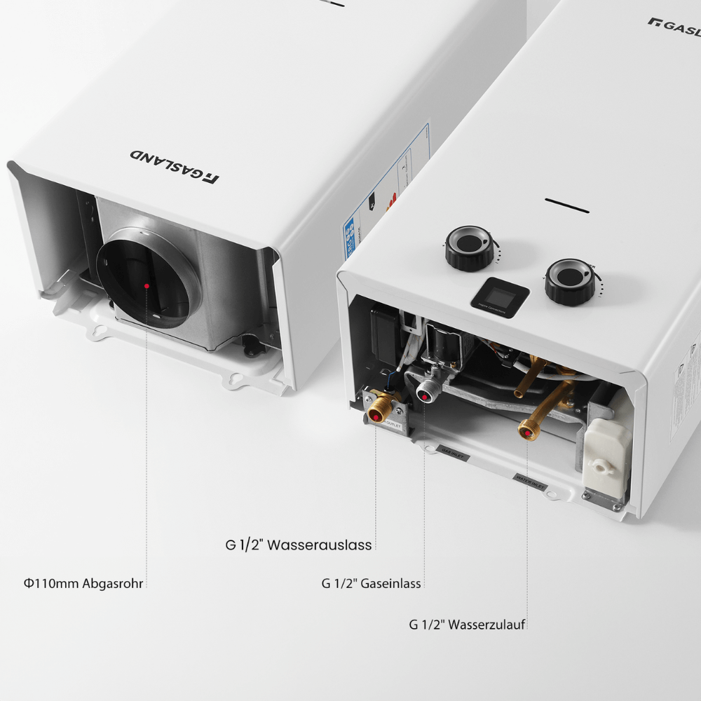 10L Propan Durchlauferhitzer für den Innenbereich - 50mbar [Energieklasse A+]