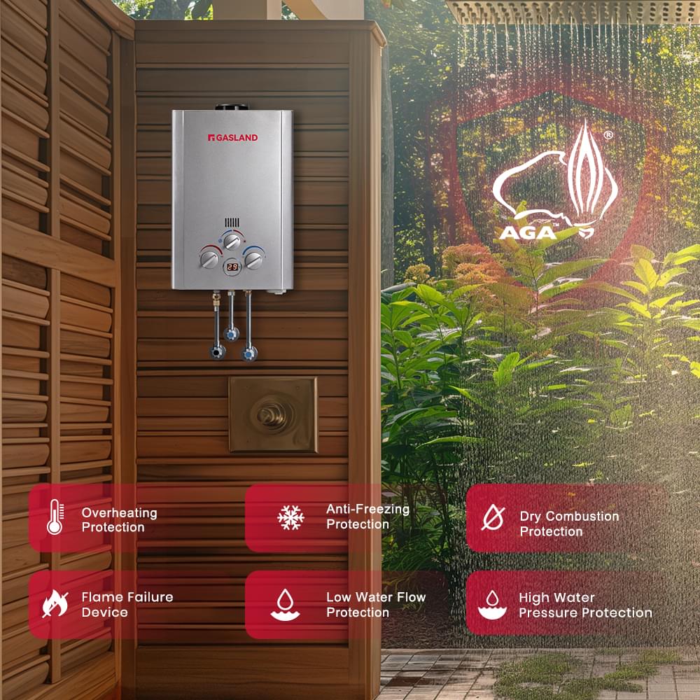 GASLAND GASLAND Gas Propane Water Heater With Rain Cap - Silver