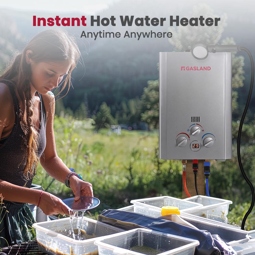 GASLAND GASLAND 8L Tankless Propane Water Heater with Pump & Rain Cap