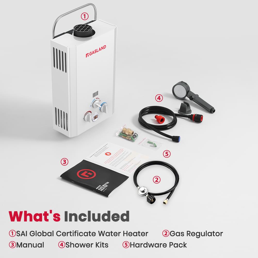 GASLAND GASLAND 8L Tankless Propane Water Heater with Pump & Rain Cap