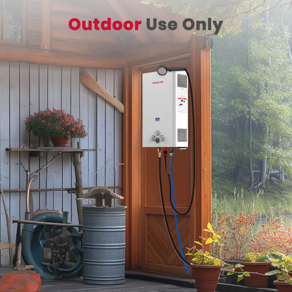 GASLAND GASLAND Tankless Propane Water Heater With Rain Cap - 10L White