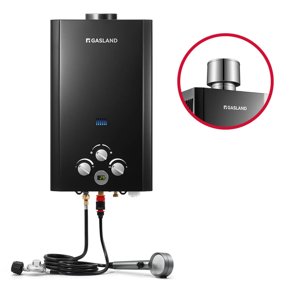 GASLAND GASLAND Tankless Propane Water Heater With Rain Cap - 10L Black