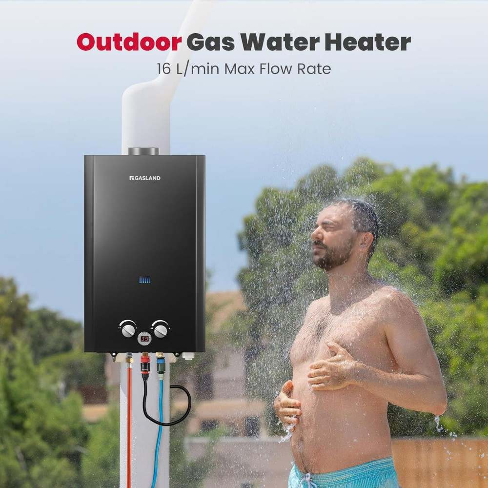 GASLAND 16L Tankless Gas Durchlauferhitzer - 50mbar