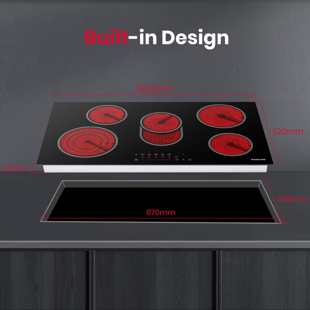 GASLAND GASLAND 90cm 5 Burner Electric Ceramic Cooktop - 8500W Sensor Touch Control