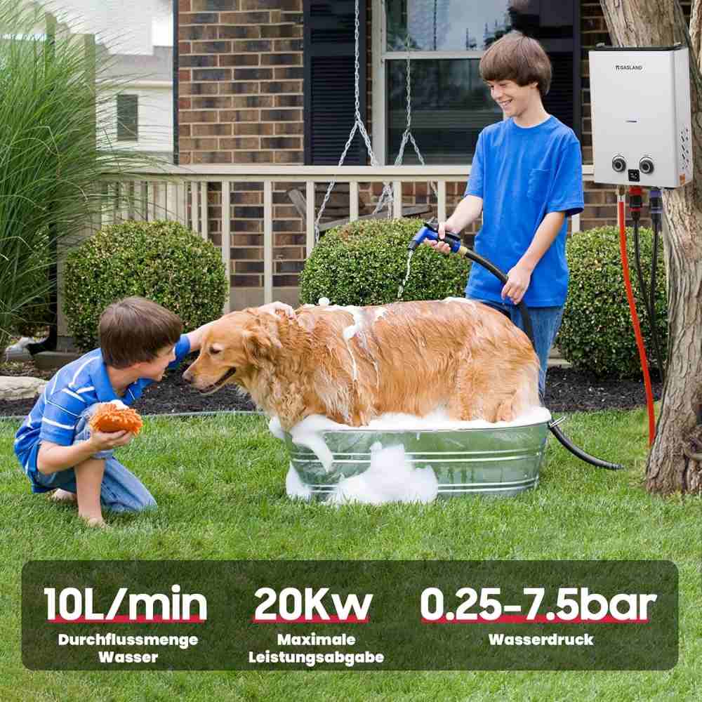 GASLAND Goshower Series 10L Tankless Gas Durchlauferhitzer - 50mbar