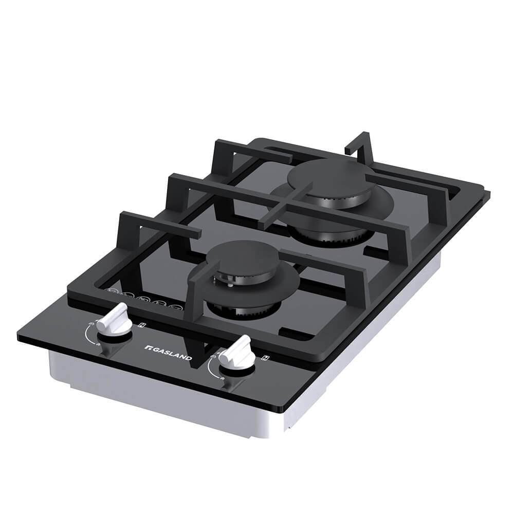 GASLAND GASLAND 30cm 2 Burner Black Tempered Glass Gas Cooktop