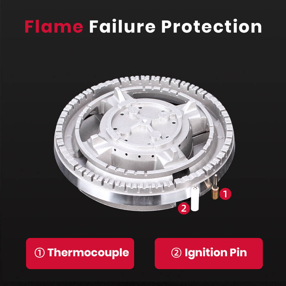 GASLAND GASLAND 60cm 4 Burner Black Tempered Glass Tri-ring Gas Cooktop