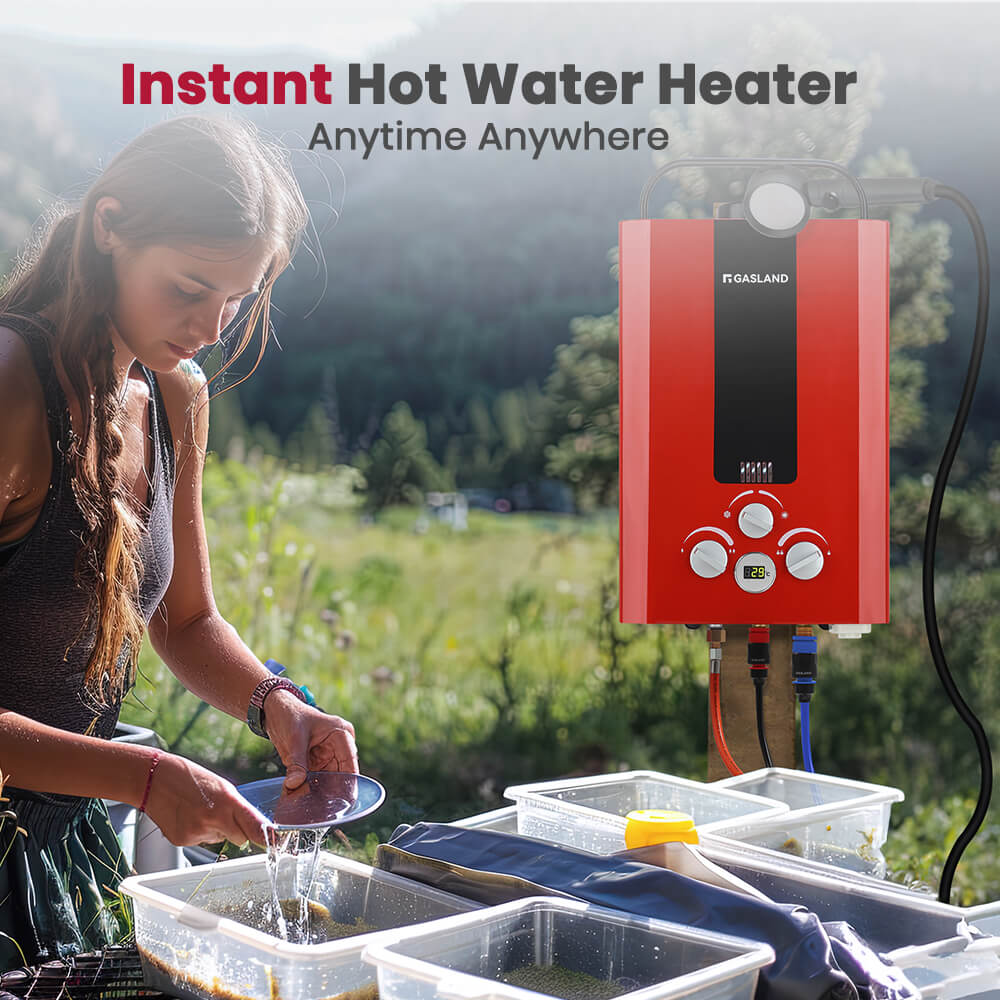 GASLAND GASLAND Tankless Propane Water Heater - 1.58GPM 8L Red