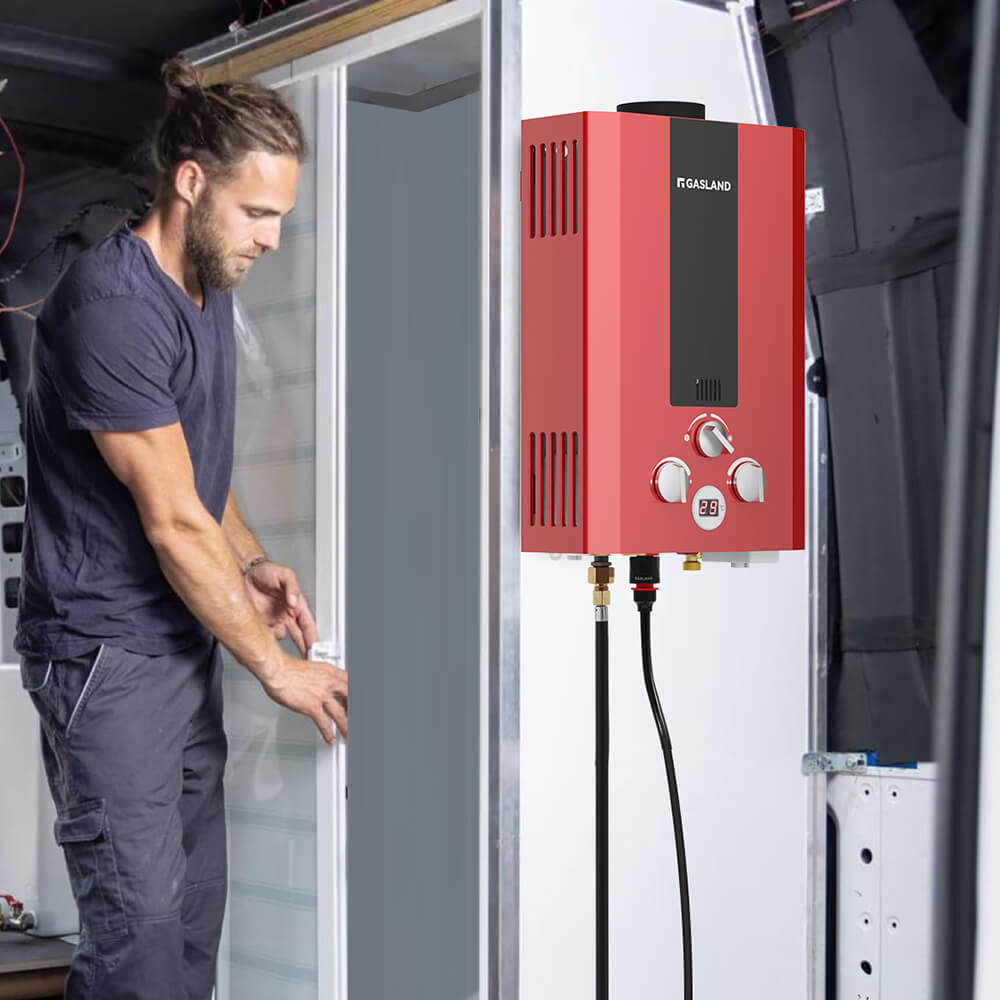 GASLAND GASLAND Gas Propane Water Heater With Rain Cap - Red