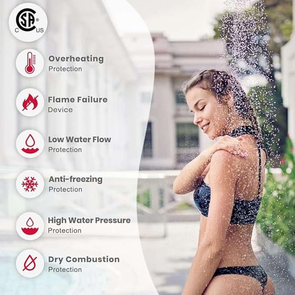 GASLAND Portable Tankless Propane Water Heater - 2.64GPM 10L 68,000 BTU